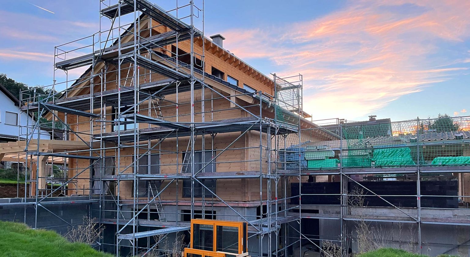 Blockhaus Baustelle im Westerwald von Fullwood im November 2023
